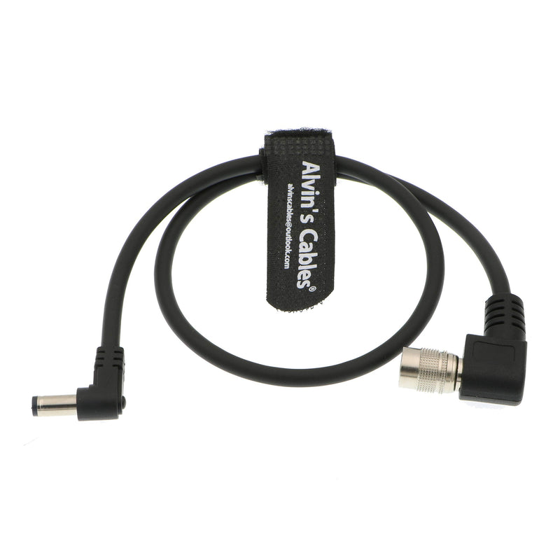 Alvin's Cables 4 Pin Hirose Male to DC Jack Power Cable for Sound Devices 633/644/688 Zoom F8 Blackmagic Cinema Camera 4K 45cm Right angle 4 pin
