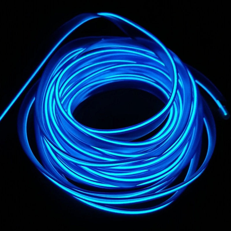 M.best Neon Light El Wire for Automotive Car Interior Decoration with 6mm Sewing Edge (3M/9FT, Blue) 3M/9FT