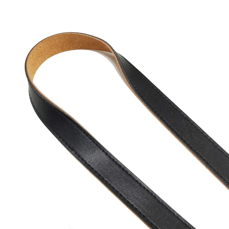 Soft ukulele small guitar strap, three-layer leather strap, width 1 inch, adjustable length (21.6-29 inches), unisex small guitar, ukulele strap (black-brown)