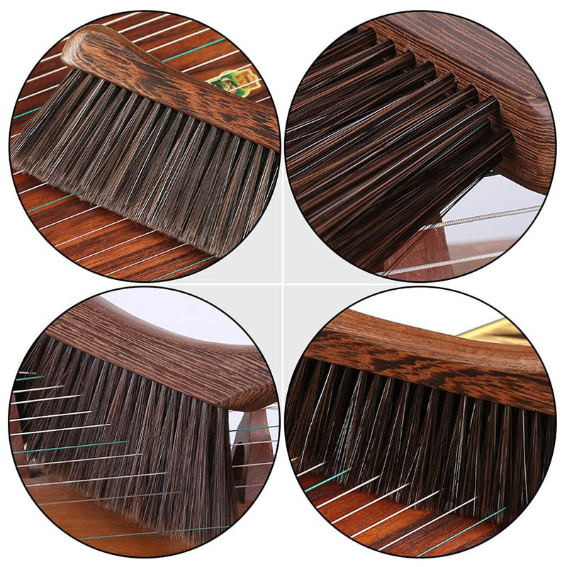 MILISTEN Guzheng Cleaning Brush Musical Instrument Cleaning Brush Soft Wood Handle Brush ( Coffee )