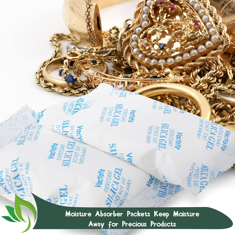 VacYaYa 5 Gram(100Packs) Food Grade Moisture Absorbers Silica Gel Packs Desiccant for Storage,Food Safe Dessicant Silica Gel Packets for Moisture Storage Control 5Gram(100Packets) 100