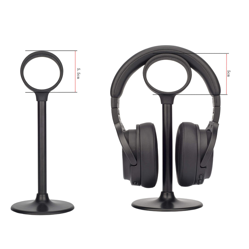 Lightweight Oval Headset Mount Bracket Holder Stand with Aluminum Center Bar ABS Solid Non-Slip Base Hanger for Bluetooth Earphone ANC and Gaming Headphone