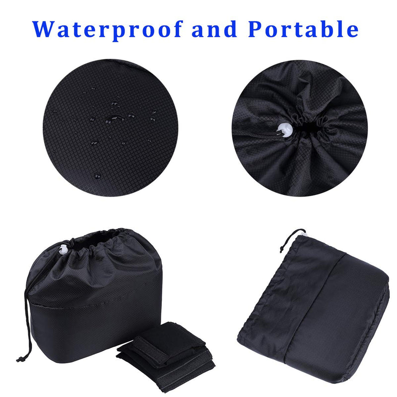 JAKAGO Shockproof Camera Insert Bag for SLR DSLR Mirrorless Camera Lens Flash Light Accessories Camera Pouch with Adjustable Dividers for Canon Nikon Sony Water Resistant Camera inner case(Black) Black