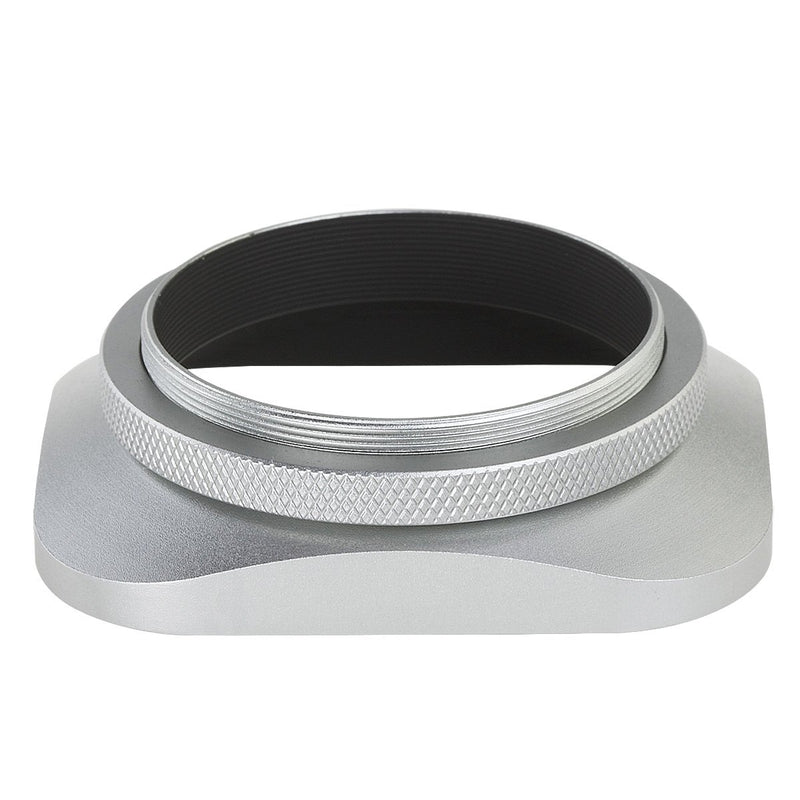 Haoge 49mm Universal Square Metal Screw-in Mount Lens Hood Shade for 49mm Canon Nikon Sony Leica Leitz Voigtlander Nikkor Panasonic Pentax Contax Olympus Lens and Other 49mm Filter Thread Lens Silver