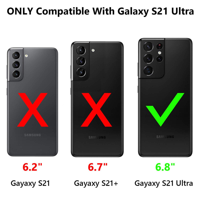 Vofolen for Galaxy S21 Ultra Case Wallet 4-Card Flip Cover Credit Card Holder Slot Back Pocket Dual Layer Protective Hybrid Hard Shell Bumper Armor Case for Samsung S21 Ultra 6.8 Gun Metal