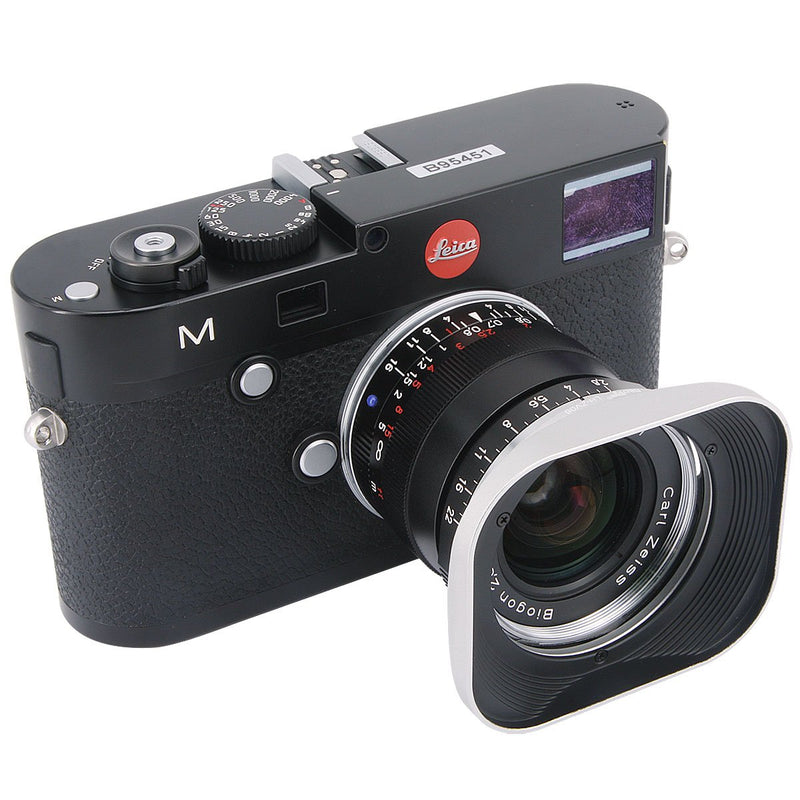 Haoge LH-ZV06 Metal Lens Hood for Carl Zeiss Distagon T 2.8/21 21mm f/2.8 ZM, C Biogon T 4.5/21 21mm f/4.5 ZM, 2.8/25 25mm f/2.8 ZM, 2.8/28 28mm f/2.8 ZM, C Sonnar 1.5/50 50mm f/1.5 ZM Lens Silver Square - Silver
