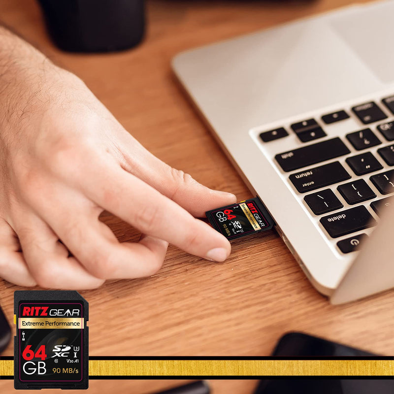 Ritz Gear Extreme Performance Video Pro 64GB 4K 8K Ultra HD SDXC U3 V60 A1 Memory Card 2-Pack (Read 265mb/s 120mb/s Write) 2 Pack Standard Packaging