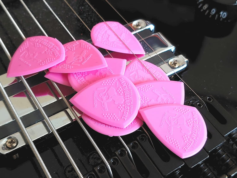 The Precision Pick PINK - 10-Pack - Premium high grip precision high visibility plectrums from Dans Guitar Store