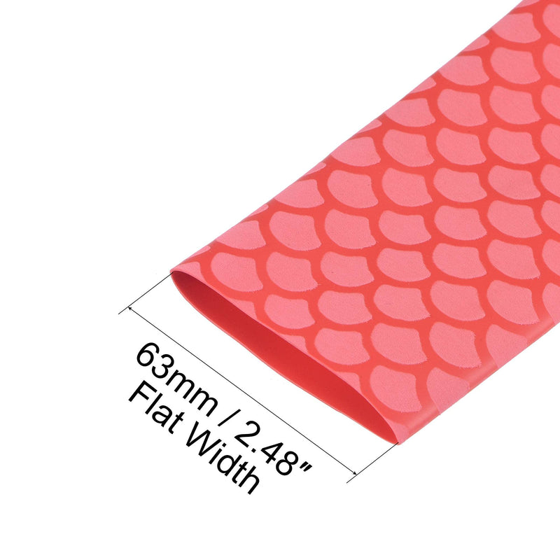[AUSTRALIA] - uxcell Heat Shrink Wrap Tubing Sleeve for Fishing Rod Grips Handle, 63mm Flat 3.3ft 2:1 Ratio Red 