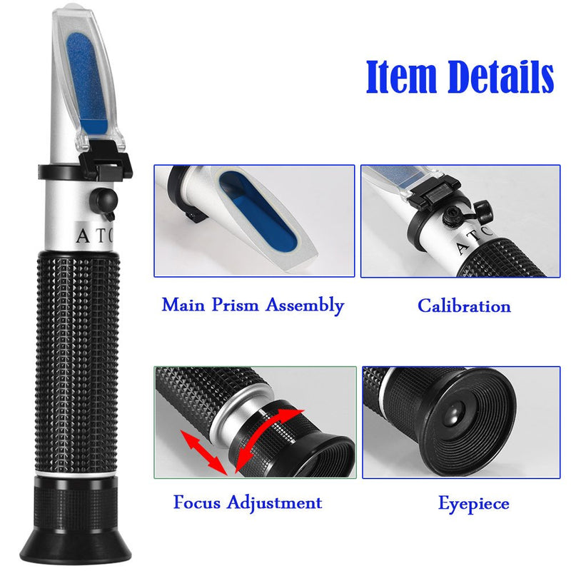 Handheld Alcohol Refractometer,V·RESOURCING 0~80% Alcohol Content Measurement Tool Tester for Spirits Distilled Ethanol with Water like Whiskey, Brandy;Used in Scientific Research, Alcohol Purchase