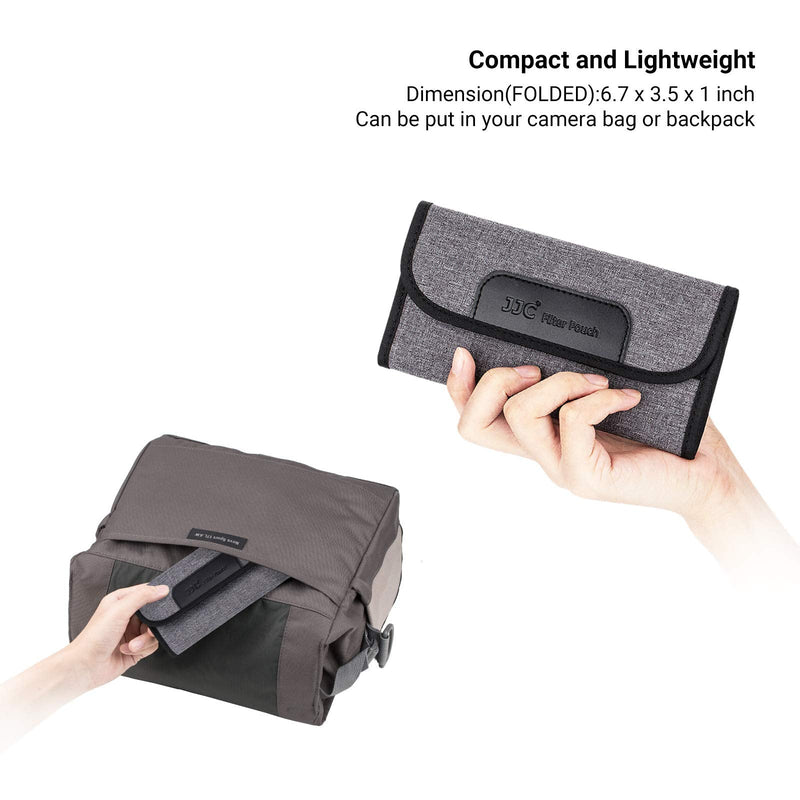 4 Pockets Filter Case for Round Filter Up to 58mm (37mm 40.5mm 43mm 46mm 49mm 52mm 55mm 58mm), Foldout Lens Filter Pouch with Microfiber Cleaning Cloth, Professional Photography Filter Bag 4 Pockets-up to 58mm