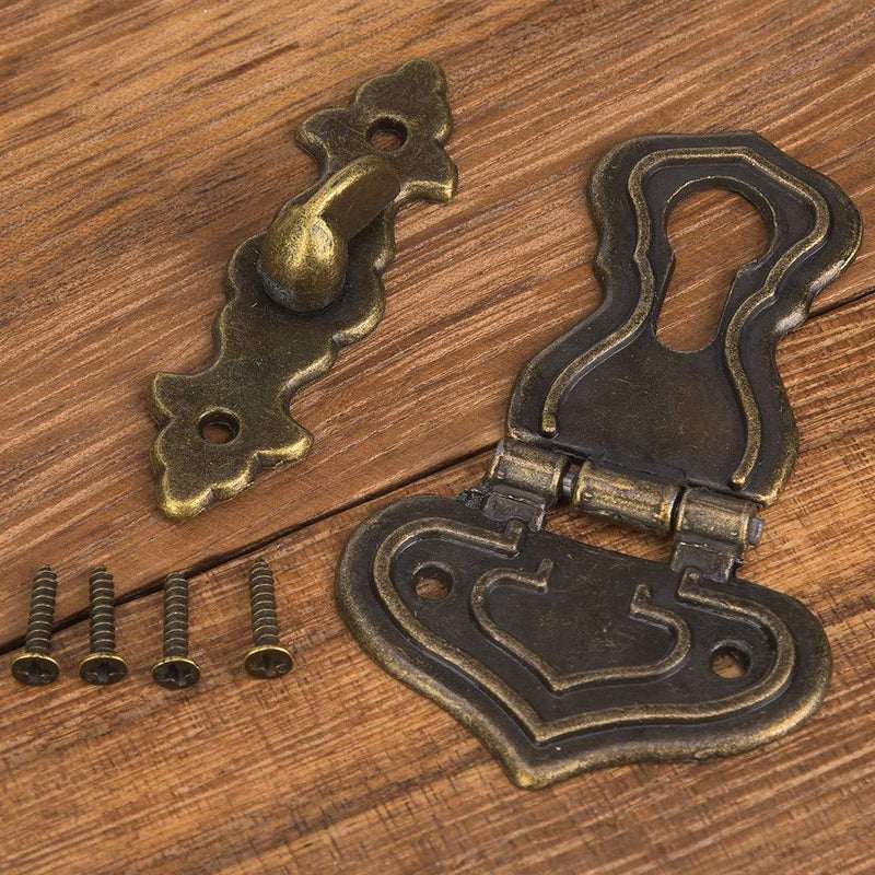 10Pcs Boxes Hasp Latch, Antique Style Bronze Buckle Alloy Lock Hoist Lock Jewelry Wooden Box Hasp Latch Lock with Screws Bronze Coloured Latch Catch
