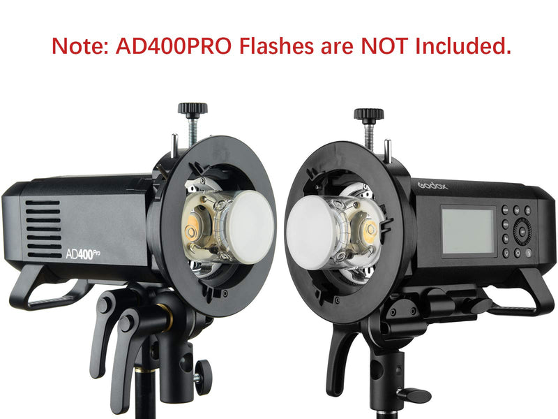 Godox S2 Speedlite S-Type Bracket Bowens Mount Flash Holder for Godox V1 AD200Pro AD400Pro AD200 and Other Flashes, Precise Tilt Control, Large Handle, Integrated Umbrella Mount with Diffuser
