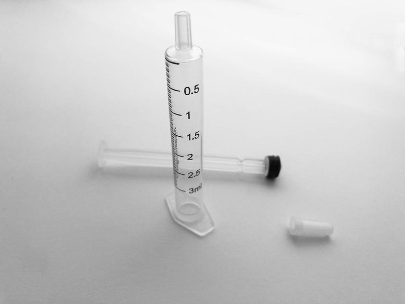 100 Pack Plastic Syringe for Measuring Scientific Measurement Syringes Multiple Uses Labs watering Feeding Printed Measuring Gauge (3ml) By MeasuringJect