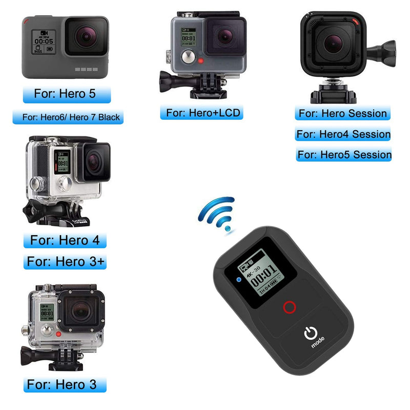 [AUSTRALIA] - Suptig Remote WiFi Remote Compatible for Gopro Hero 8 Hero 7 Black Hero 6 Hero 5 Hero 4 Hero Session Hero 3 Hero 3+ Hero +LCD Max Fusion Waterproof Wireless Remote WiFi Remote (Black) 