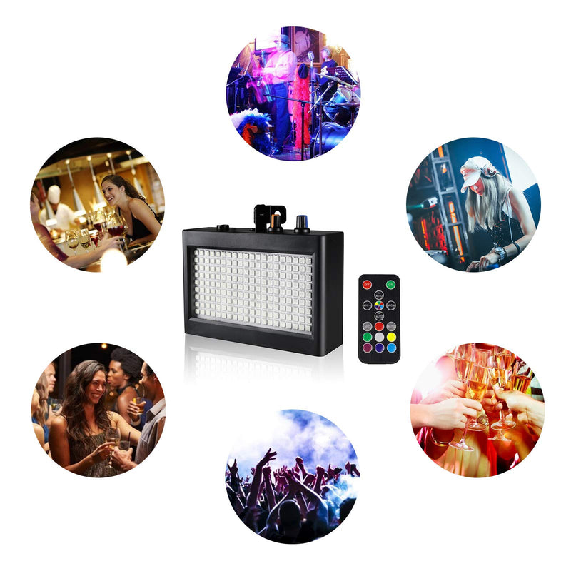 [AUSTRALIA] - EcoStrobe LED Stage Strobe Lights, 180 LED 60 Watt RGB Flash Light, Sound Activated/Remote Stage Lights Disco DJ Light for Party Wedding KTV Bar Concert (with 16 Button Remote) 