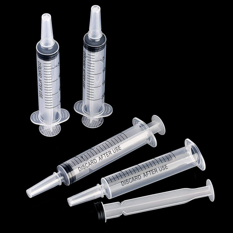 Frienda Large Plastic Syringe for Scientific Labs 4 Pack Measuring Syringe Tools Dispensing Multiple Uses 20 ml