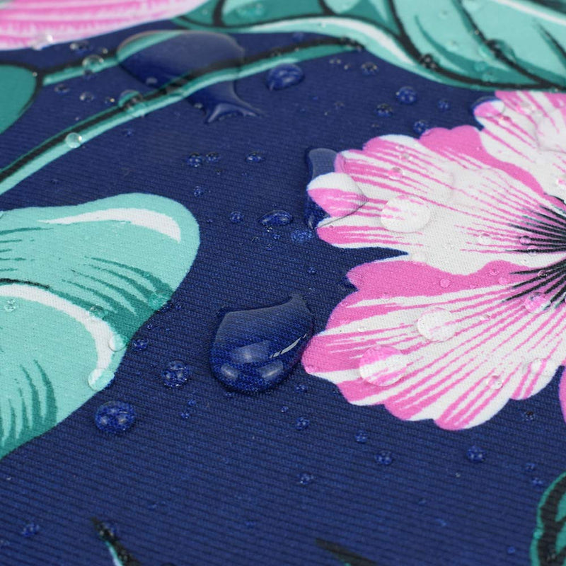 CLOUDMUSIC Ukulele Case Water Resistant Waterproof Ukulele Backpack Hawaiian Hibiscus Flowers For Soprano Concert (Soprano, Flowers in dark blue)