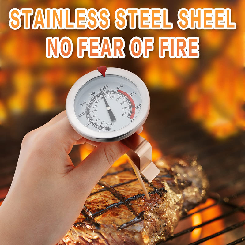 12" Meat Thermometer for Cooking Instant Read Long Stem Waterproof Stainless Steel Kitchen Thermometer for Deep Frying Candy Turkey BBQ Grill 12 inch