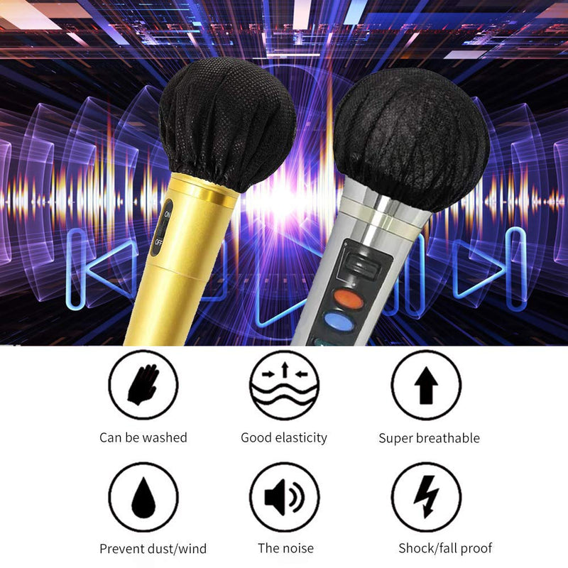 Disposable Microphone Cover,Karaoke Mic Cover,Non-Woven Handheld Microphone Windscreen Protective Cap,Universal Small Mic Covers Replacement WindScreen