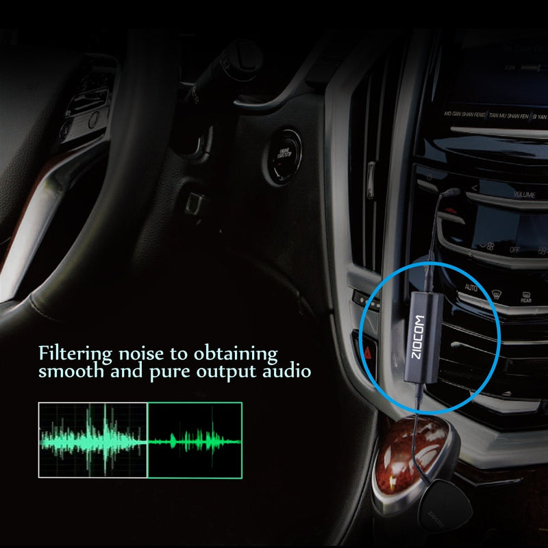 ZIOCOM Ground Loop Noise Isolator, Noise Filter, Eliminate The Buzzing Noise for Your Car Audio System/Home Stereo with Jack 3.5mm Audio Cable