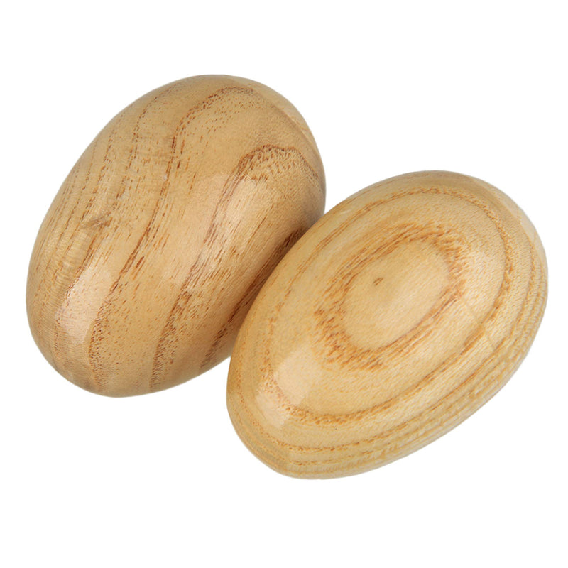 2 Pieces Natural Finish Percussion Wooden Egg Shakers Percussion Instrument