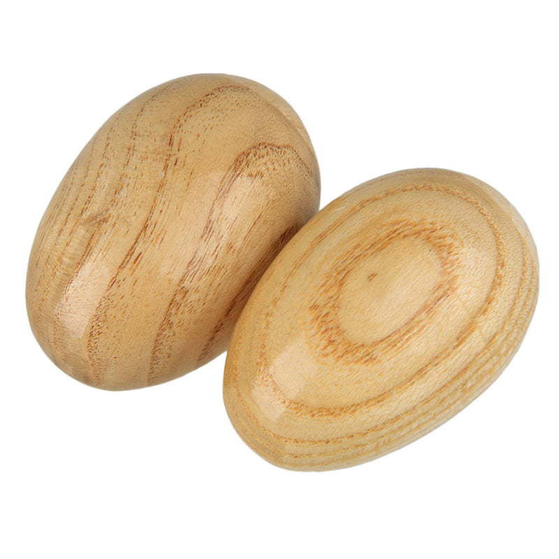 Lovermusic Natural Finish Percussion Wooden Egg Shakers Musical Instrument Tool Pack of 2