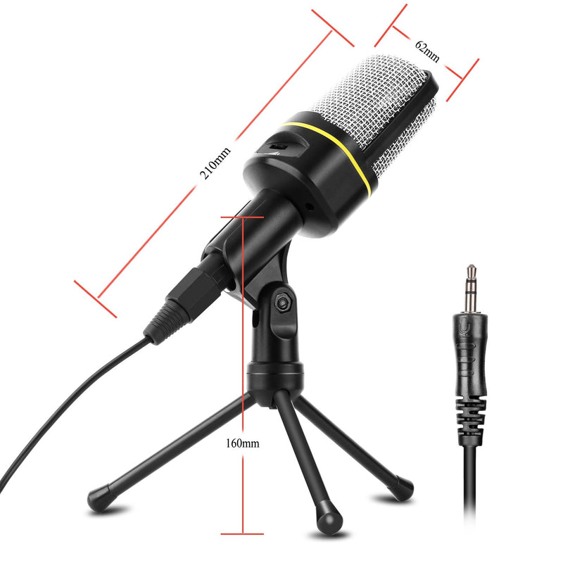 [AUSTRALIA] - USHAWN Condenser Microphone Professional Recording Mic with Tripod Stand for Broadcasting, Chatting, Interview, Video Conference, YouTube Recording, Your PC, Laptop and Phones 