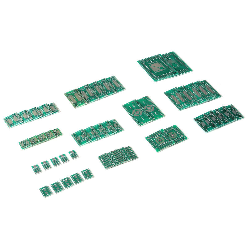 ALAMSCN 51PCS 12 Types SMD to DIP Adapter PCB Proto Board Plate Converter SOP SOT 0402/0603/0805 TQFP QFN + 40PCS 2.54mm Male 40 Pin Header