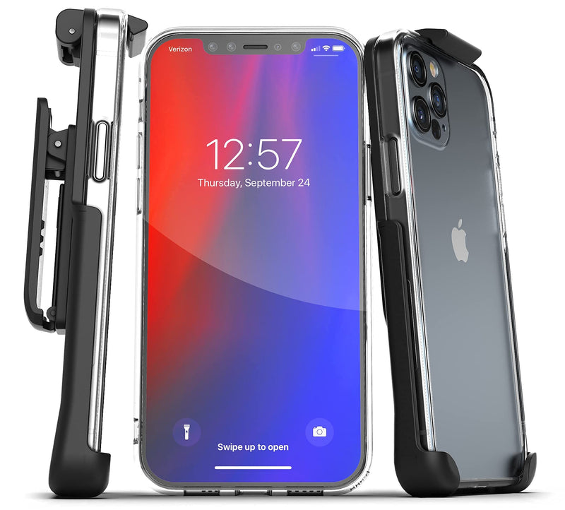 [AUSTRALIA] - Encased Belt Case Designed for iPhone 13 PRO MAX Clear Case with Holster Clip (Transparent Cover with Phone Holder) 2021 Release Clear Back 