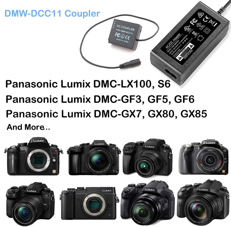 HY1C DMW-DCC11 DMW-AC10 AC Power Supply Adapter DMW-BLE9 BLG10 Dummy Battery Coupler kit for Panasonic Lumix DMC GX80 GX85 GF3 GF5 GF6 GX7 Mark II LX100 II GX9 S6 Camera