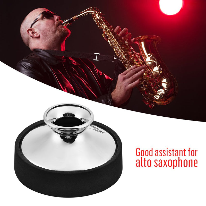 Fafeims Alto Saxophone Mute,Lade Lightweight Plastic Alto Saxophone Mute Durable Lightweight Sax Dampener Silencer Accessory(silver)