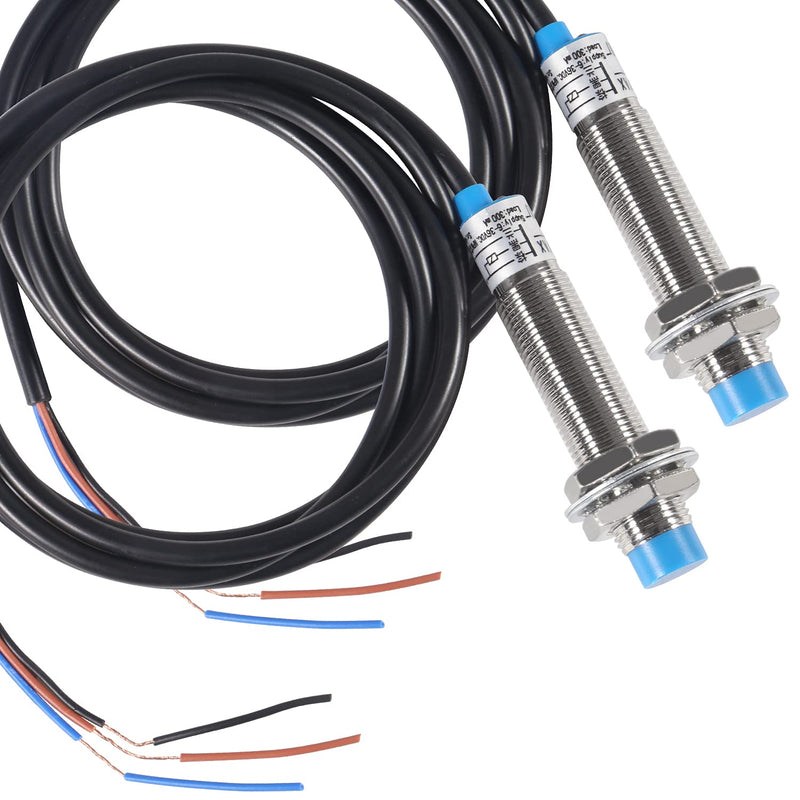 3Pcs LJ12A3-4-Z/AX M12 Inductive Proximity Switch Sensor Detection NPN NC DC 10-30V Non-Shield Type LJ12A3-4-Z/AX 4mm Normally Close Detecting Distance Proximity Switch 10-30V 200mA 3 Wire