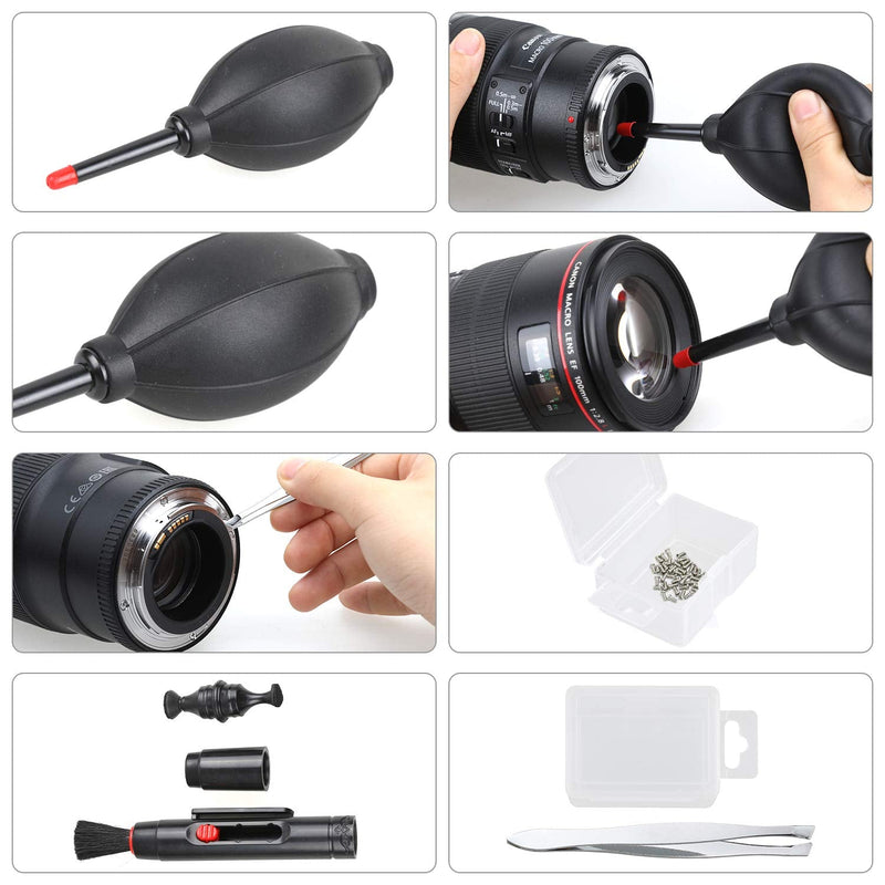 [AUSTRALIA] - Zacro 14-in-1 Proonal Camera Cleaning Kit (with Carry Case), Including Blowing Bottle/Detergent/Cleaning Pen/Cleaning Brush/Cleaning Swabs/Cleaning Cloth Black 