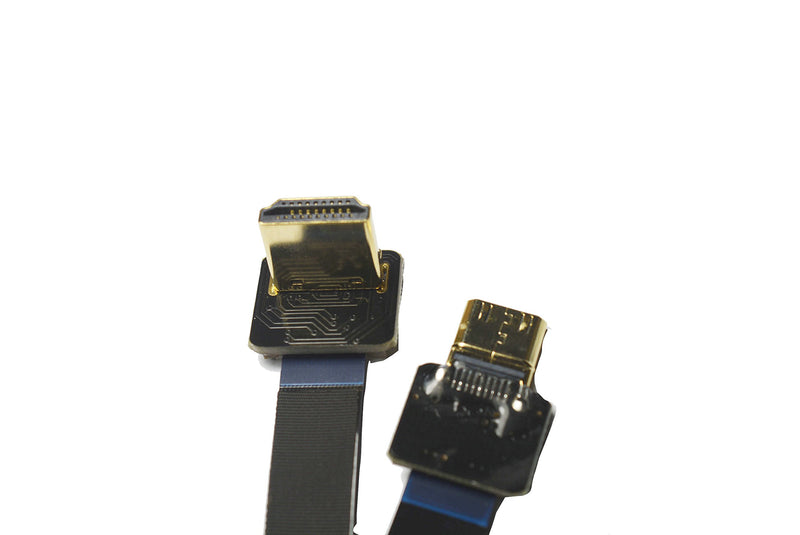 Short Flat Slim Thin HDMI Mini FPV HDMI Cable Mini HDMI Male to Standard HDMI Full HDMI Male 90 Degree Angle for Canon 5D3 5D2 Panasonic lumix GH3 GH2 Sony nex 5N 5T 5R 7N DJI Drone Gimbal (15CM)