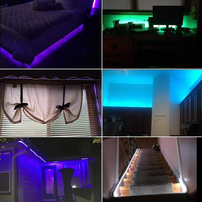 [AUSTRALIA] - Upgraded Battery Powered Led Strip Lights, USB LED Strip Lights 5050 2M/6.6FT, Flexible Color Changing RGB LED Light Strip, 60 LEDs 5V Battery-Powered with IR Controller 