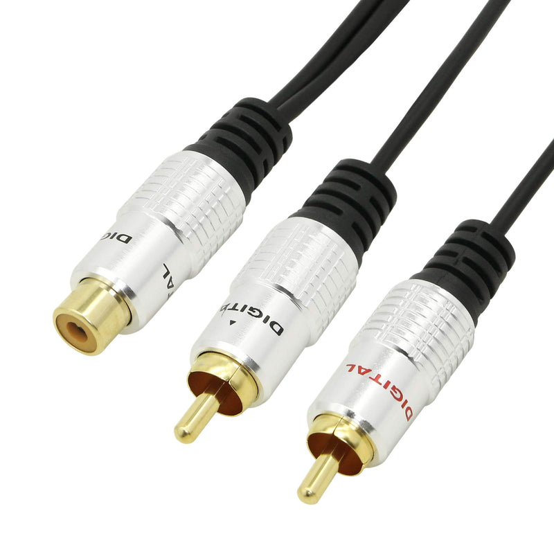 SinLoon RCA Y-Adapter Audio Cable,Premium Aluminium Alloy Single RCA Female to 2 Dual Male RCA Digital Coaxial Splitter Gold Plated Adapter Audio Cable(RCA/F-2M)