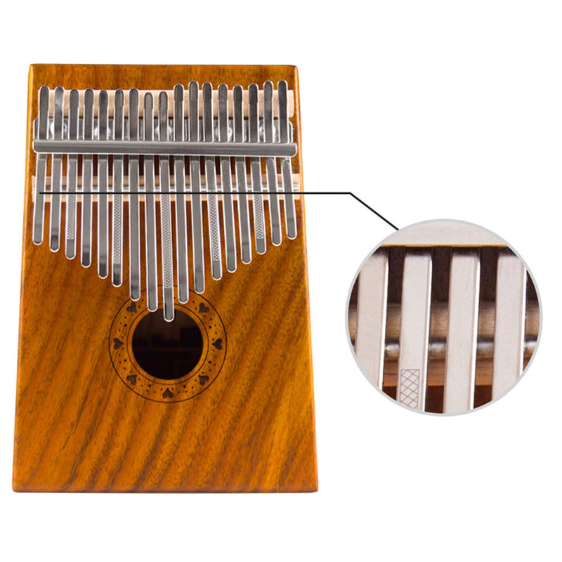 Kalimba 17 Keys Thumb Piano with Tune Hammer Fingertip Protectors and Polishing Cloth,Portable Music Instrument Solid KOA Wood. (KOA Wood-17 keys) KOA Wood-17 keys