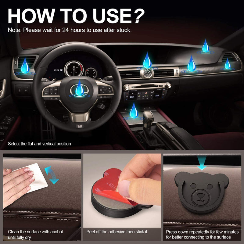 Socket Car Mount for Phone Holder Cute Bear Style Silicone Grip Stand with Phone line Clasp for Collapsible Socket User Used on Dashboard, Home, Office, Kitchen, Desk, Wall (Color) 6 Pack