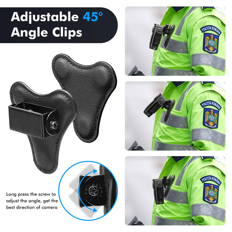 BOBLOV Body Camera Magnet Mount, Support 45° Angle Adjustable for Body Camera, 6 Strong Magnets, Universal Magnetic Suction Clip for All model Body Cameras, Make from Durable Leather, Stick to Clothes Pack 1