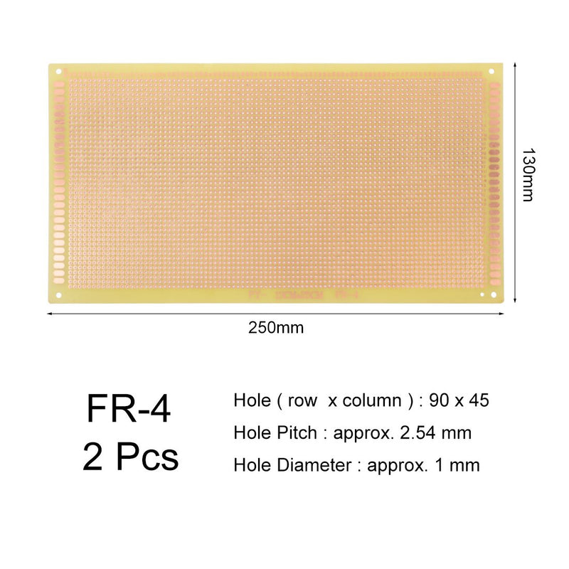 uxcell 130x250mm Single Sided Universal Printed Circuit Board for Soldering 2pcs