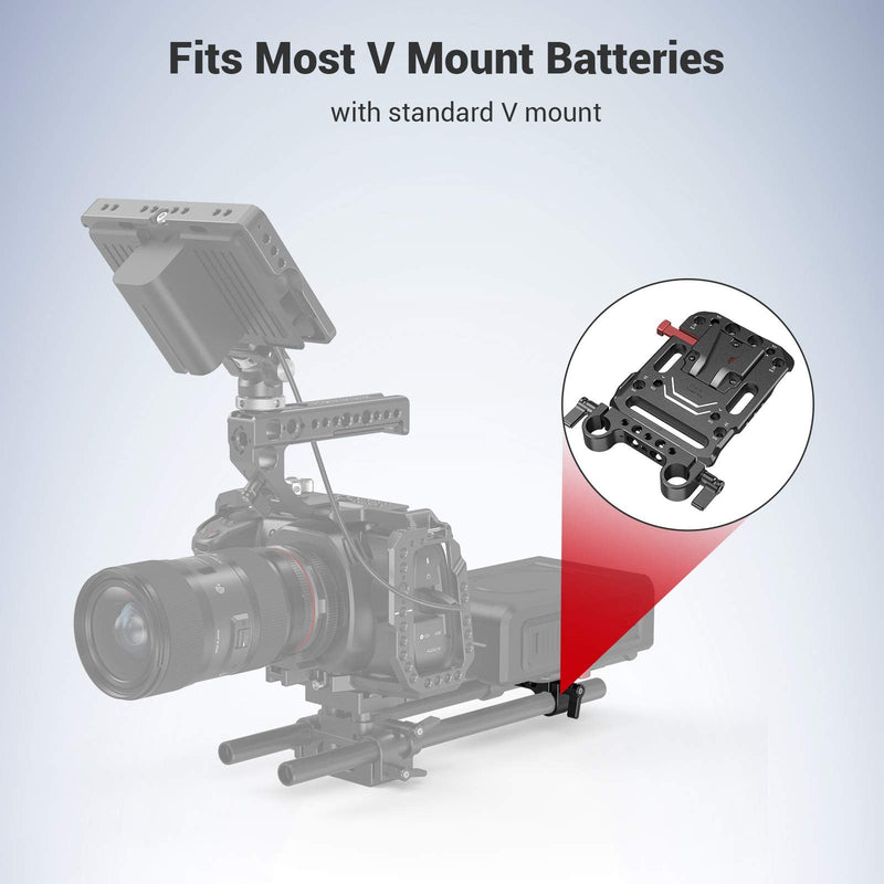 SMALLRIG V-Lock Mount Battery Plate with Dual 15mm Rod Clamp - 3016