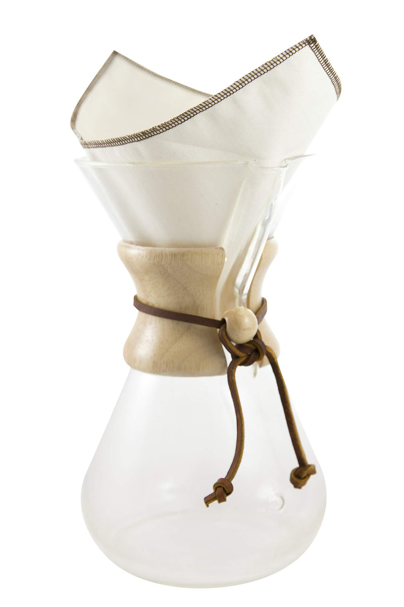 CoffeeSock Reusable Filters Made to Fit Chemex 6-13 Cup Carafes -The Original Reusable Coffee Filter- GOTS Certified Organic Cotton Reusable Coffee Filters
