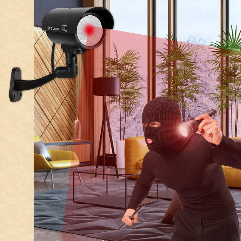 Dummy Camera Surveillance Cameras with Flashing LED Simulation Realistic Camera Fake CCTV