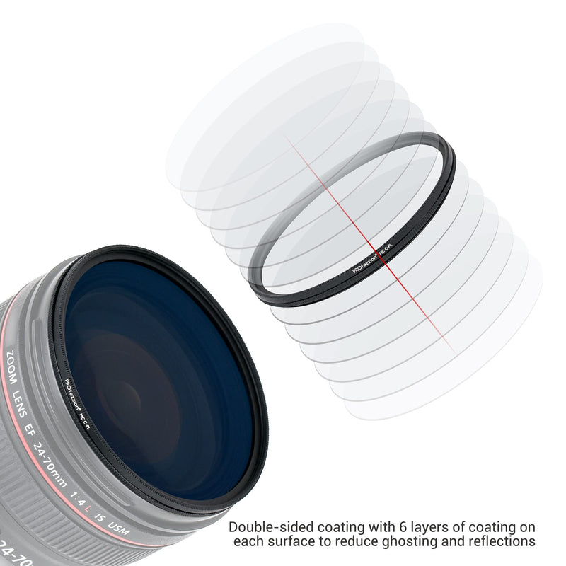 PROfezzion 77mm Circular Polarizer Filter for Canon EF 16-35mm f4L, EF 24-70mm f4L/Nikon AF-S 16-35mm f4G, Ultra Slim Multi-Coated Circular Polarizing Filter 12 Layers CPL Camera Lens Filter