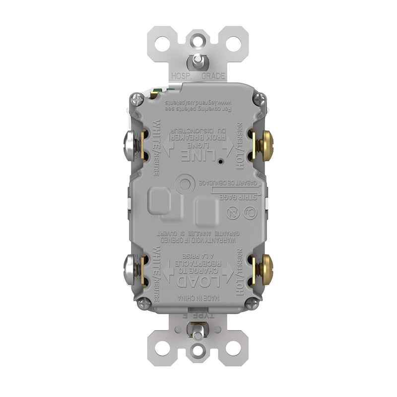 Legrand-Pass & Seymour 1597CCD12 Pass & Seymour 15A, 125V, Brown, 2 Pole, 3 Wire Grounding, Self Test GFCI Outlet, Wallplate Included