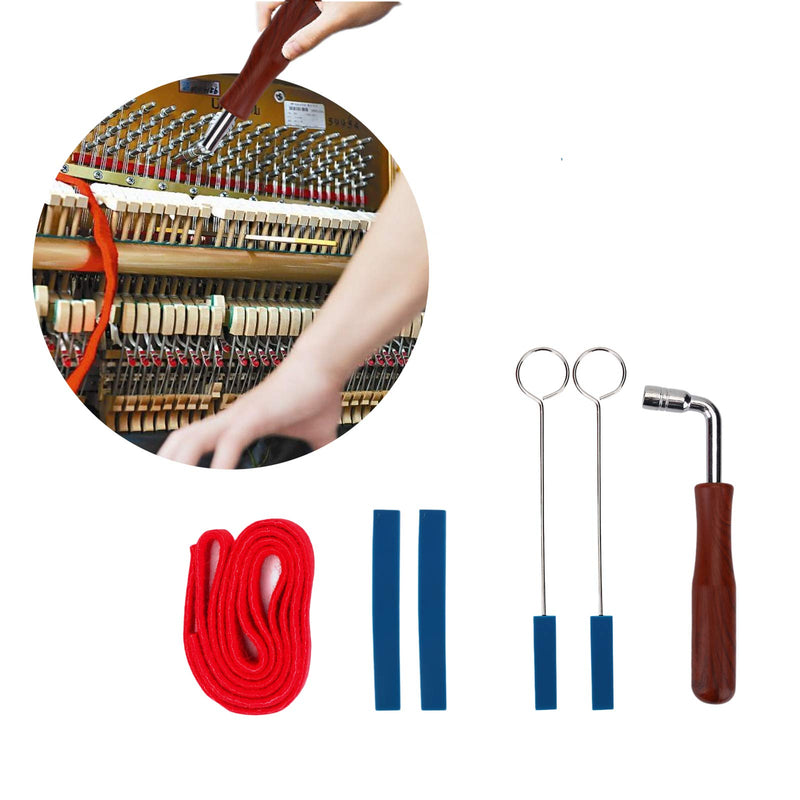 Dilwe Piano Tuner Tools, Piano Tuning Kit Professional Metal Rubber Tuning Mute Kit Including Hammer Mutes Strip for Turn