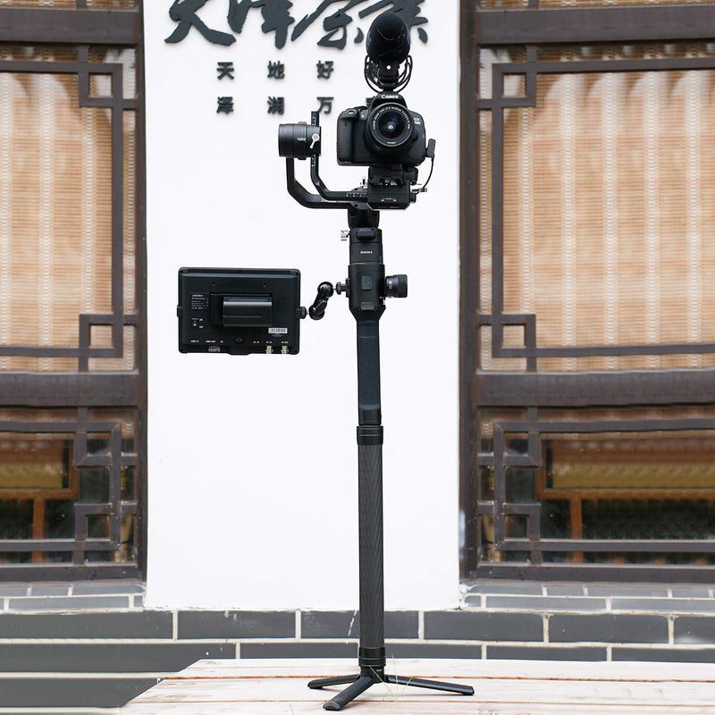 Professional Carbon Fiber Extension Monopod Pole Stick Rod 1/4''Compatible for ROMIN SC 2 DJI Ronin S Ronin SC Moza Zhiyun Crane 2 Crane M2 Crane 3 FeiyuTech Gimbal