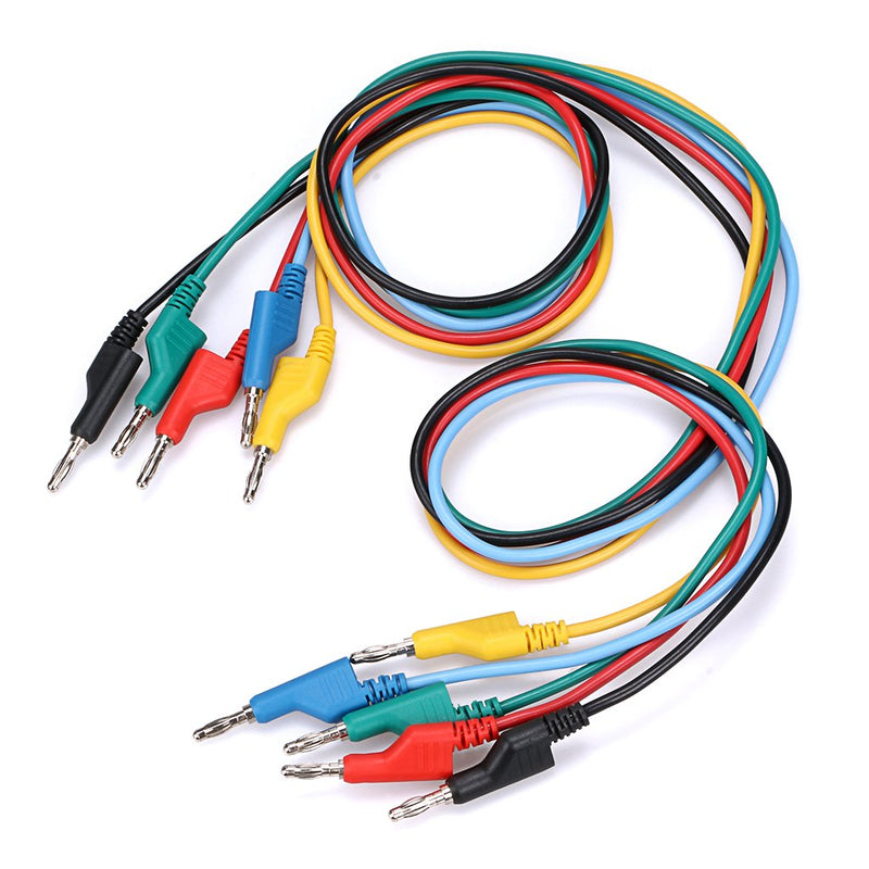 Sumnacon 5pcs Banana to Banana Plug Test Lead Set, 4mm Stackable Banana Plug Wire Test Cable Lead for Multimeter, Electrical Test Wire 1000V/15A