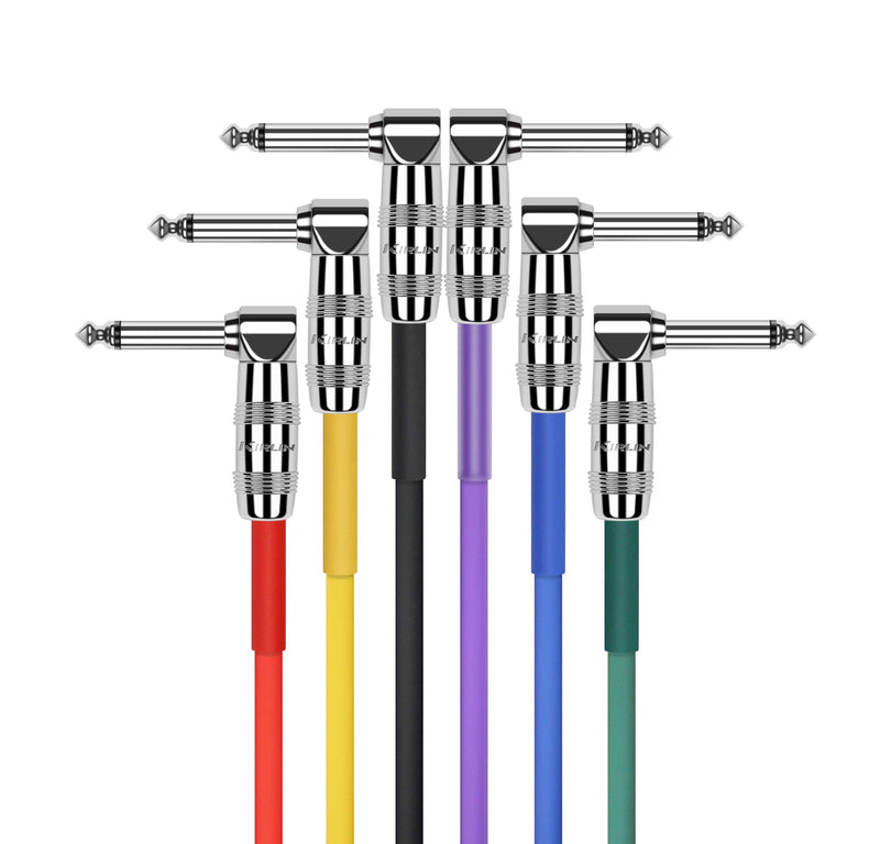 [AUSTRALIA] - Kirlin Cable IP6-243PN-01 - 1 Foot - Right Angle 1/4-Inch Plugs Colored Patch Cable 
